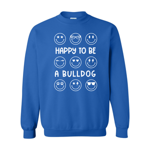 Happy Bulldog Blue Crewneck