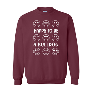 Happy Bulldog Maroon Crewneck