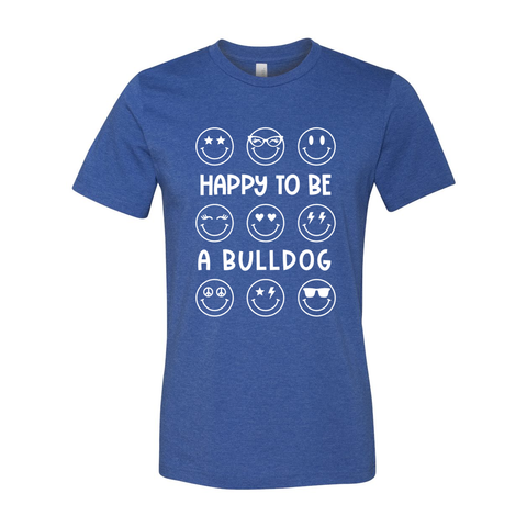 Happy Bulldog Blue Soft Tee