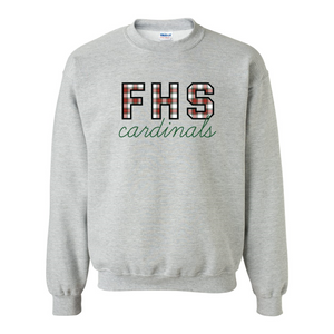 FHS Cardinals Winter Plaid Sweatshirt