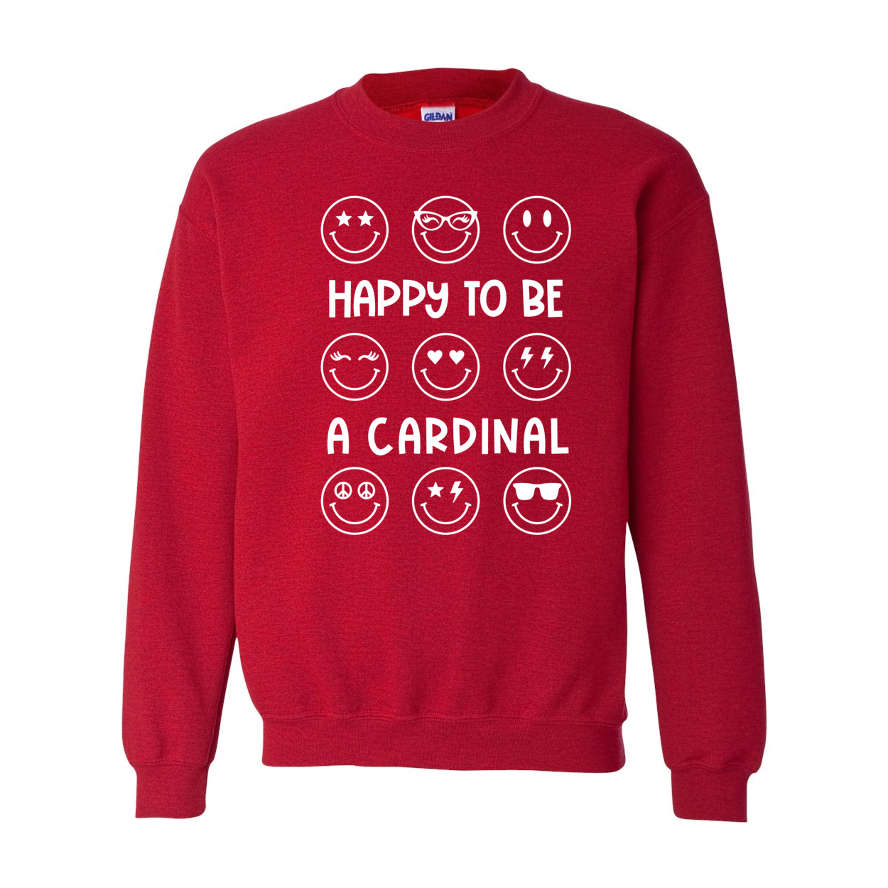 Happy Cardinal Red Crewneck