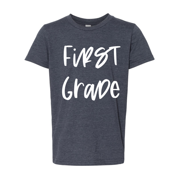 First Grade YOUTH Script Font T-Shirt