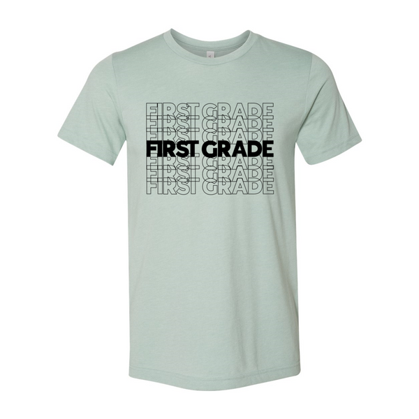 First Grade Stacked Print T-Shirt