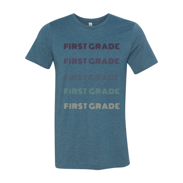 First Grade Retro Font T-Shirt