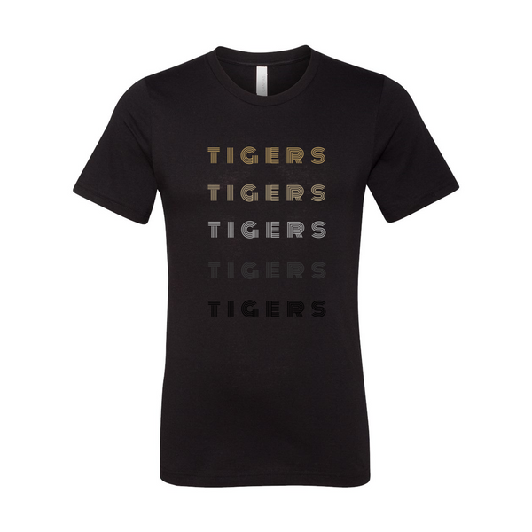 Tigers Retro Font Monochrome T-Shirt