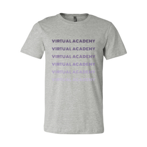 Virtual Academy Retro Font Monochrome T-Shirt