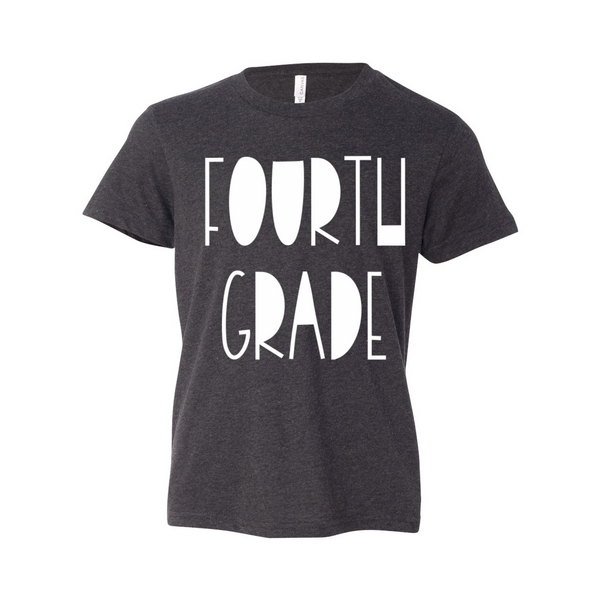 Fourth Grade YOUTH Funky Font Tee