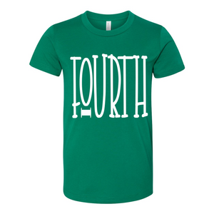 Fourth Grade YOUTH Tall Letters Tee
