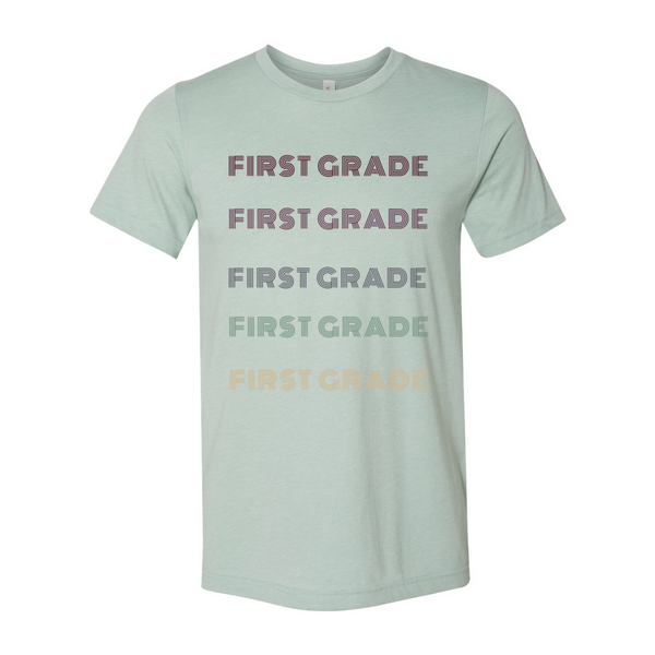 First Grade Retro Font T-Shirt