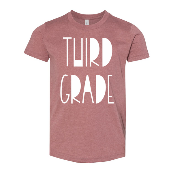 Third Grade YOUTH Funky Font Tee