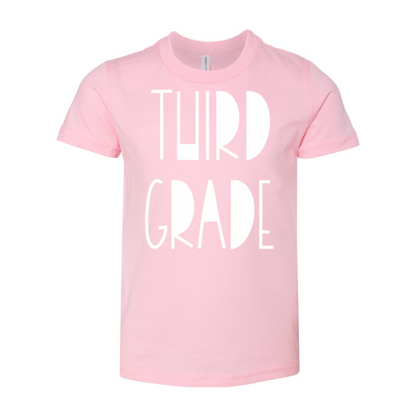 Third Grade YOUTH Funky Font Tee