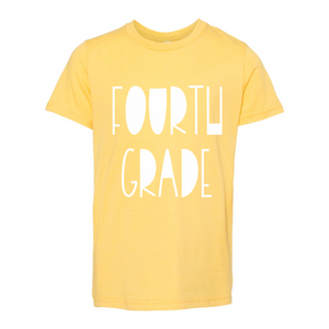 Fourth Grade YOUTH Funky Font Tee