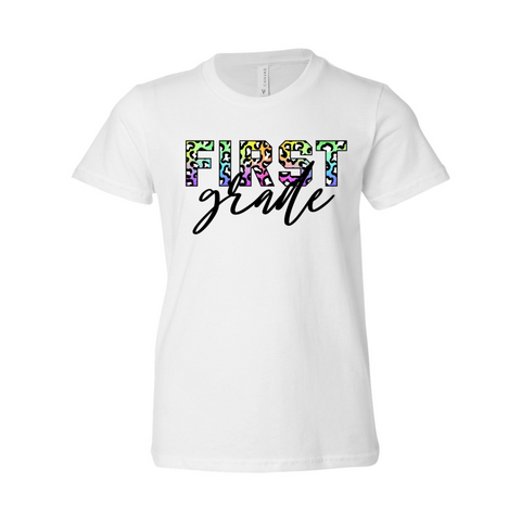 First Grade YOUTH Colorful Animal Print T-Shirt